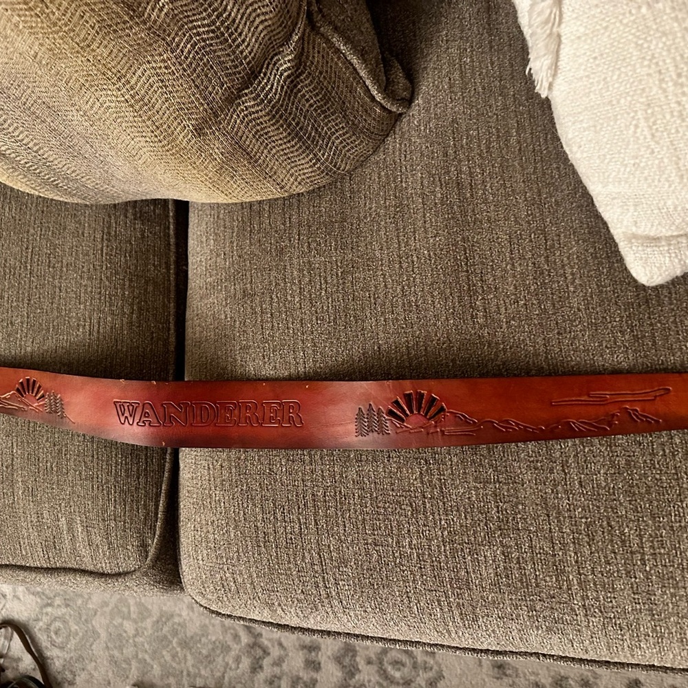 Unicorn piece genuine leather free people wanderer belt with desert print